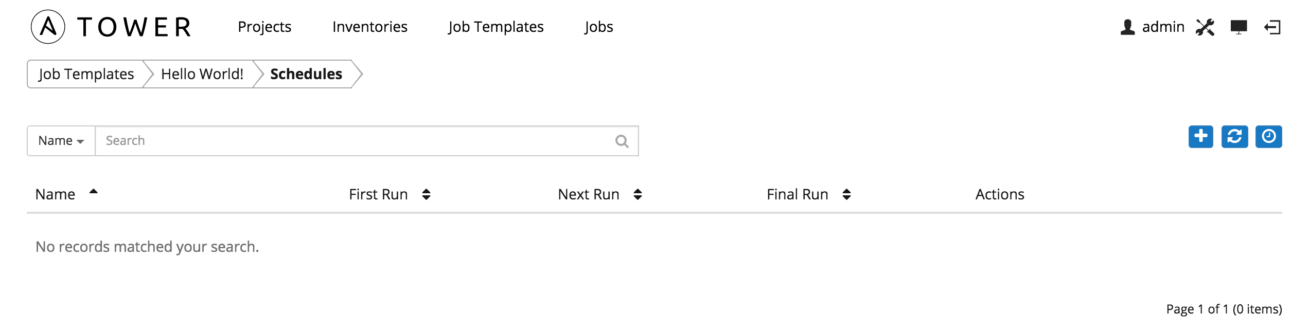 Job Templates - schedule launch