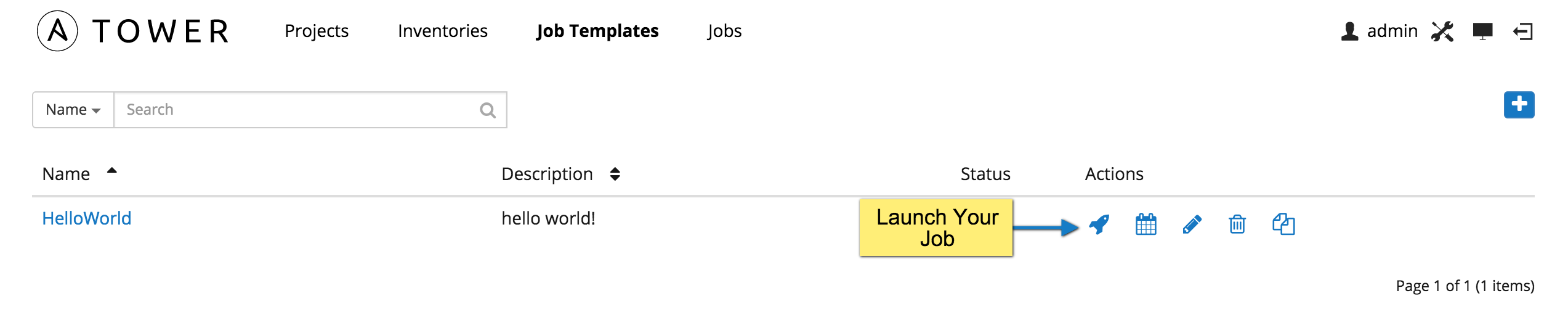 Jobs - launch button called out