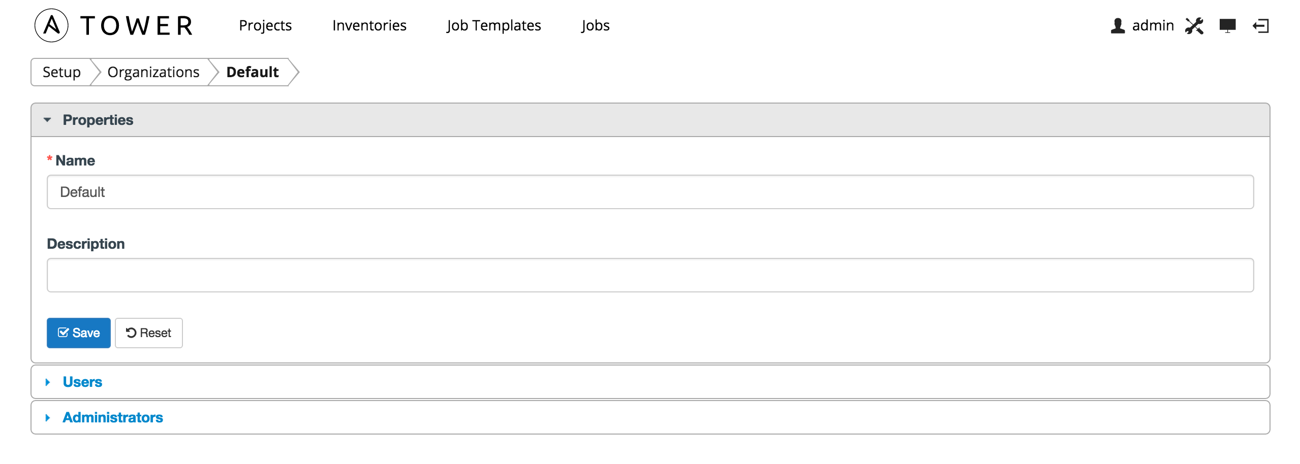 Organizations - default expanded