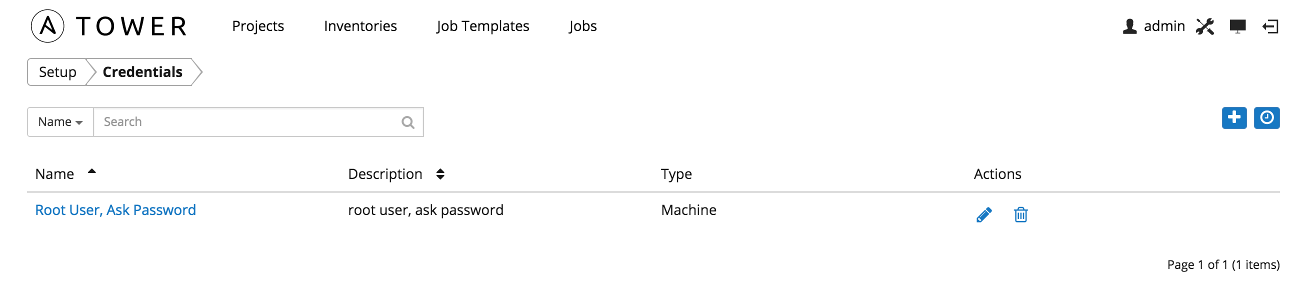 Credentials - home with example credentials