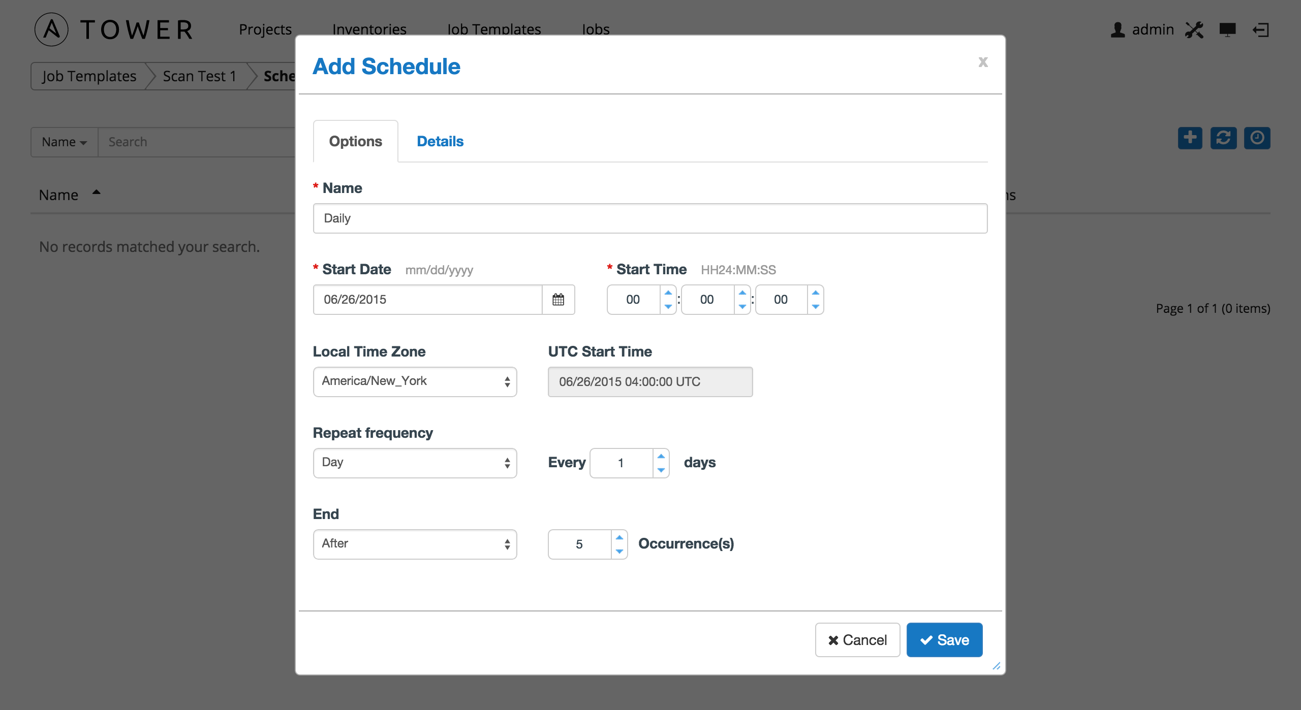 Inventories Scan Job - schedule add