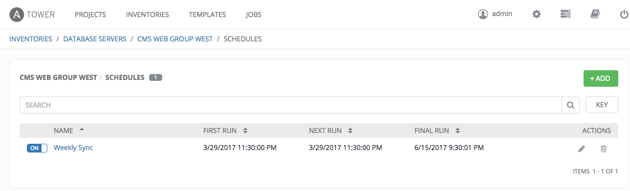 Inventories - group with example schedule