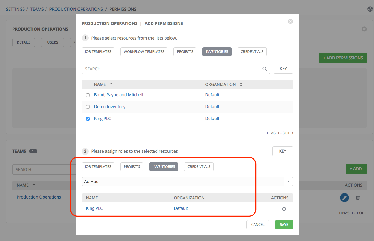 Add Permissions - Sample Section 2