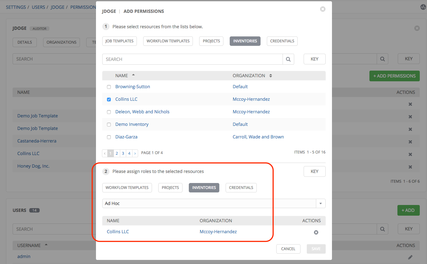 Add Permissions - Sample Section 2