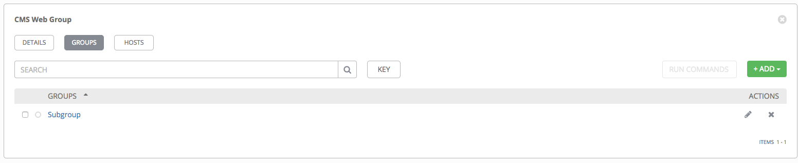 Inventories add group subgroup