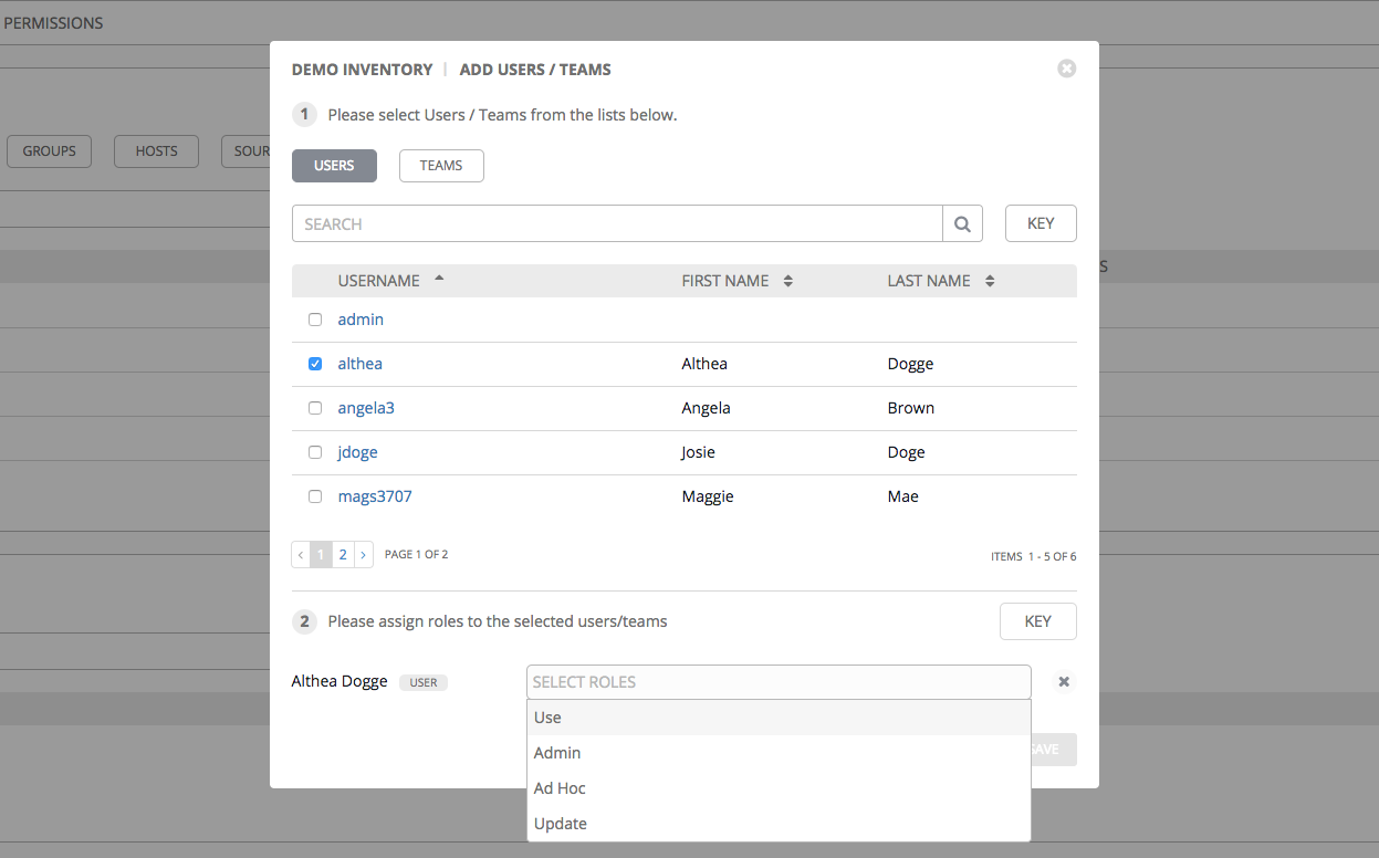 Roles Assignment for Selected Users