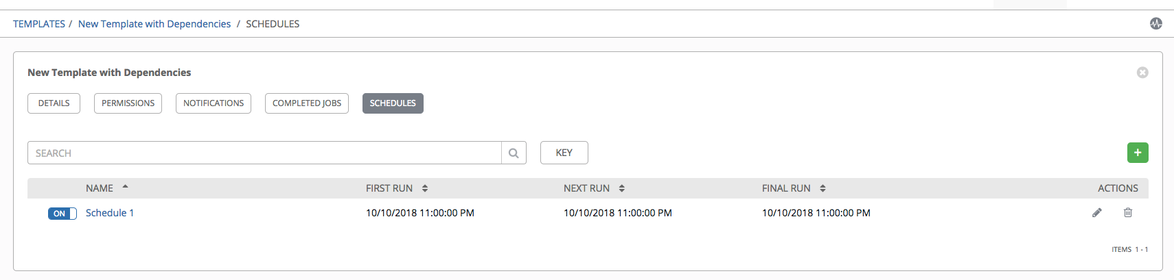 Job Templates - schedule launch
