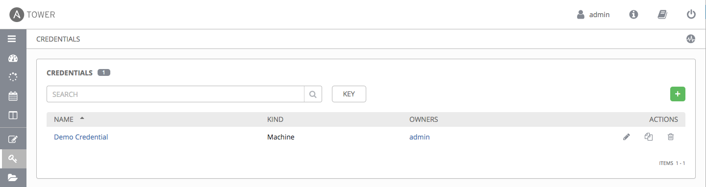 Credentials - home with example credentials