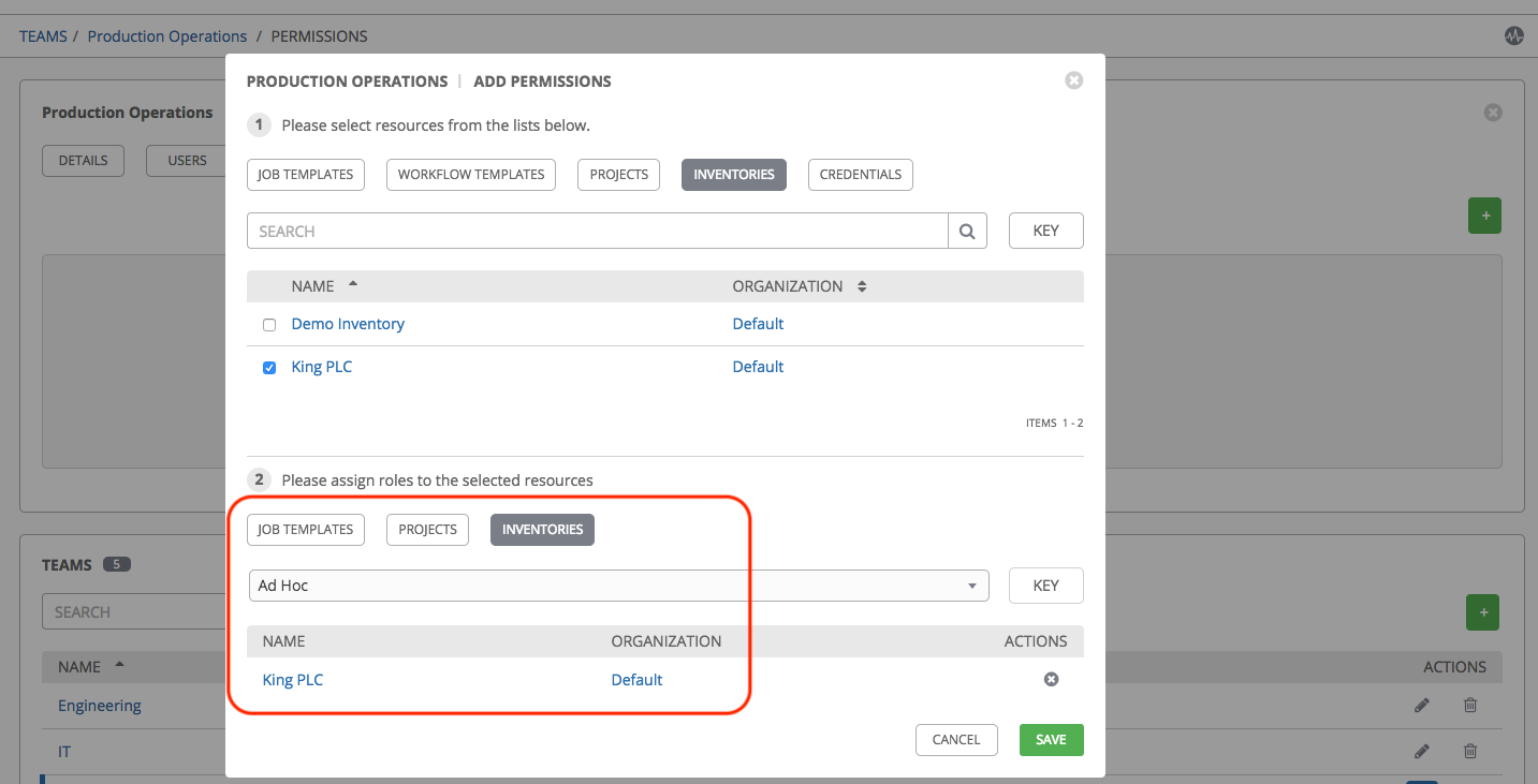 Add Permissions - Sample Section 2