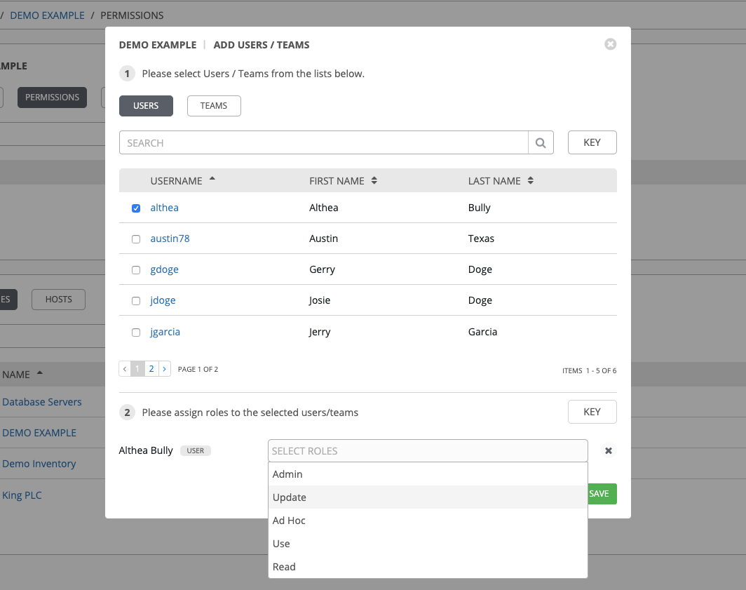 Roles Assignment for Selected Users