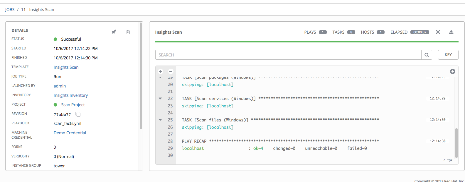 Insights - scan job success