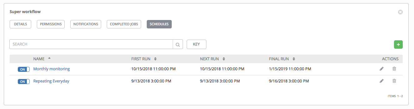 Workflow Template - schedule