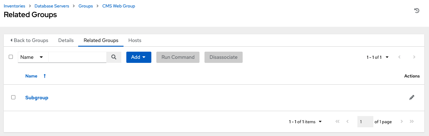 Inventories add group subgroup