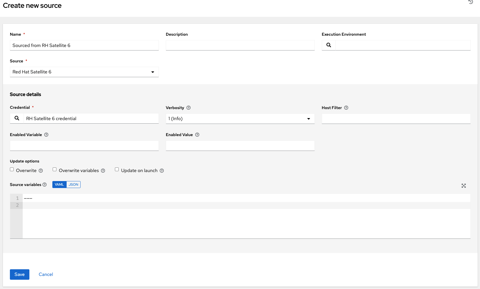 Inventories - create source - RH Satellite example