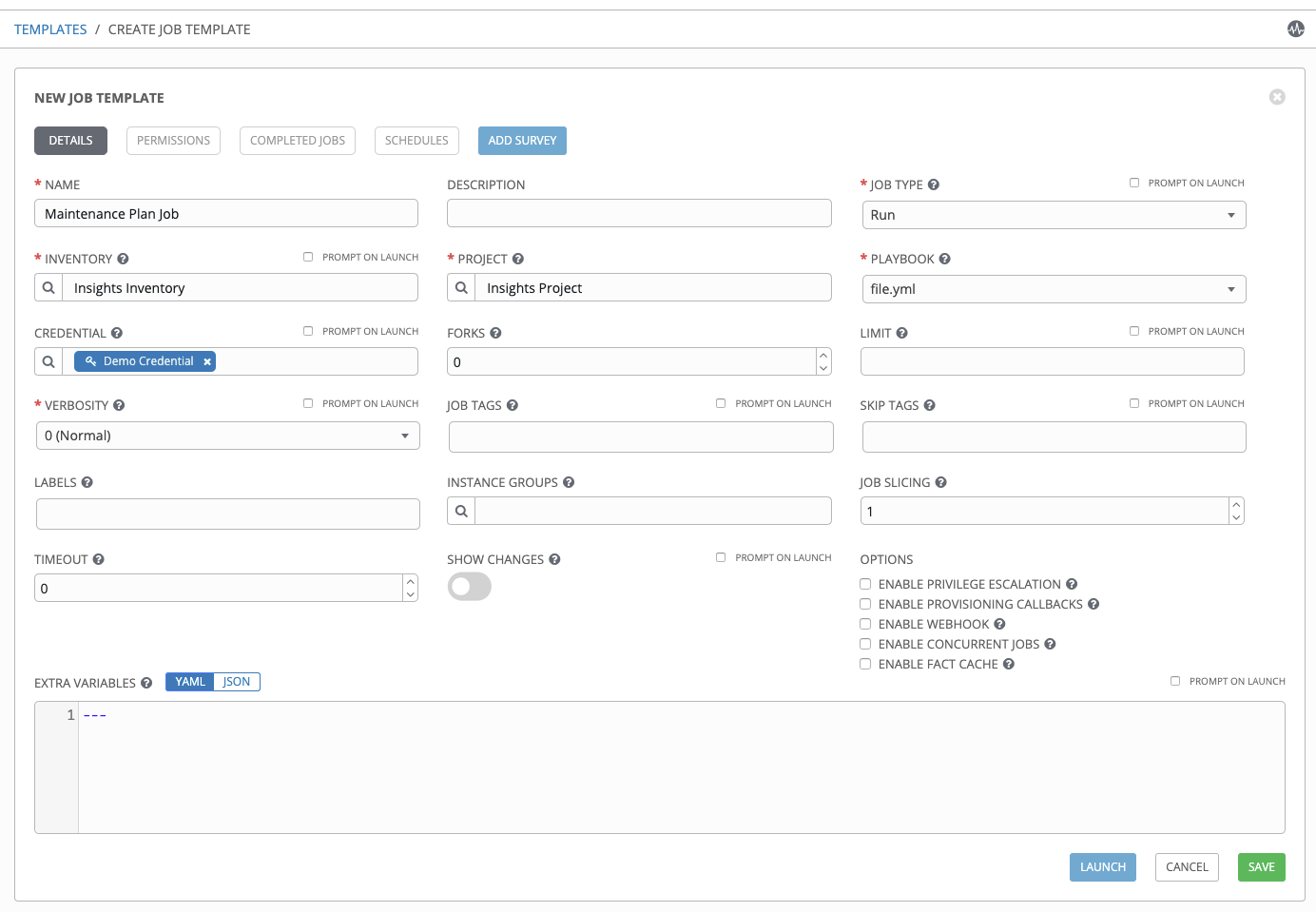 Insights - maintenance plan template filled