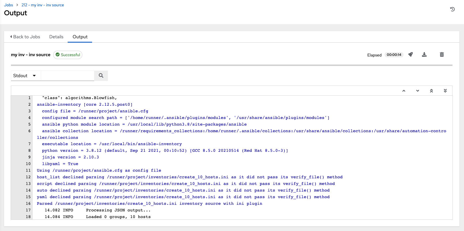 job details example of inventory sync