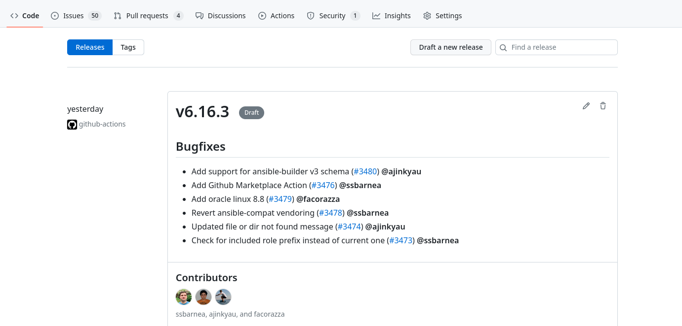Release draft